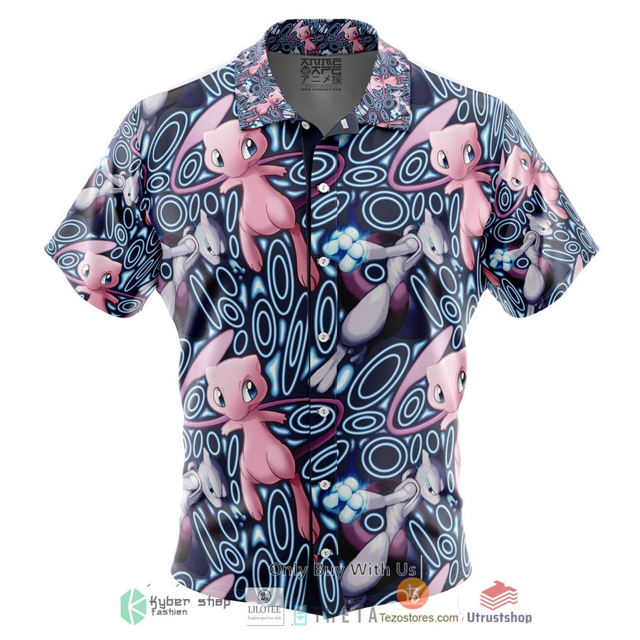 mew x mewtwo pokemon short sleeve hawaiian shirt 1 80939