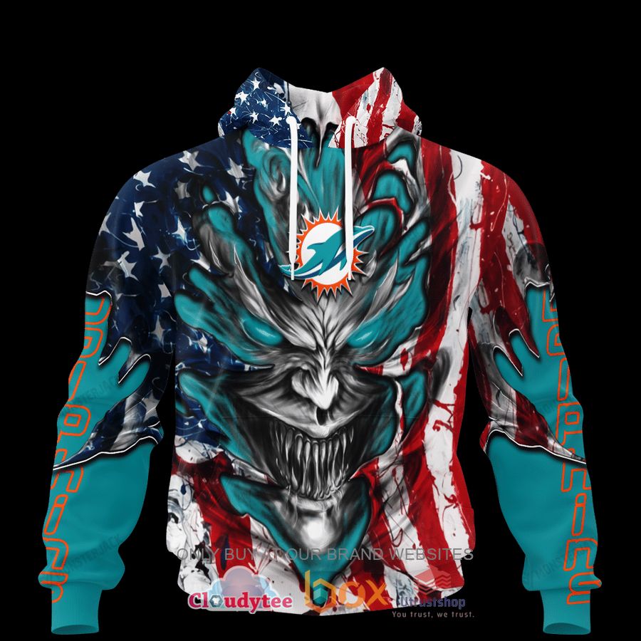 miami dolphins evil demon face us flag 3d hoodie shirt 1 30461