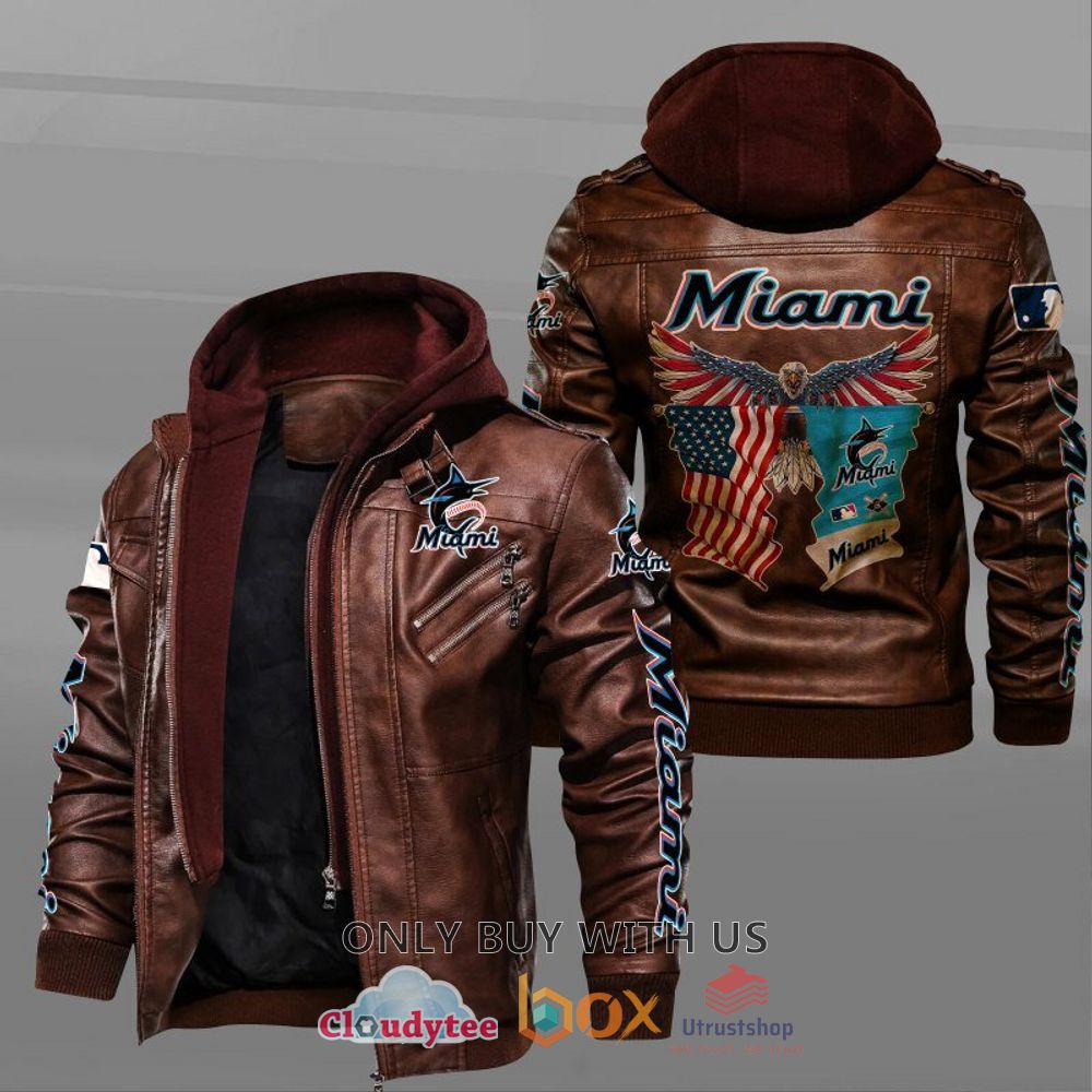 miami marlins american flag eagle leather jacket 2 71757