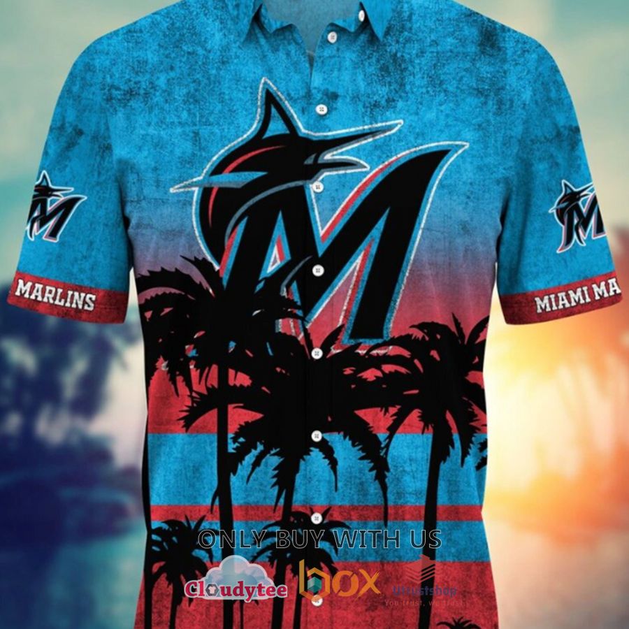 miami marlins mlb palm tree hawaiian shirt 1 77219