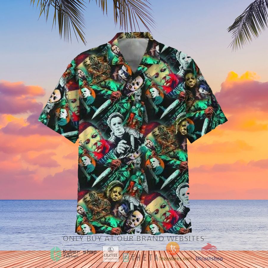michael myers face colors casual hawaiian shirt 1 82525