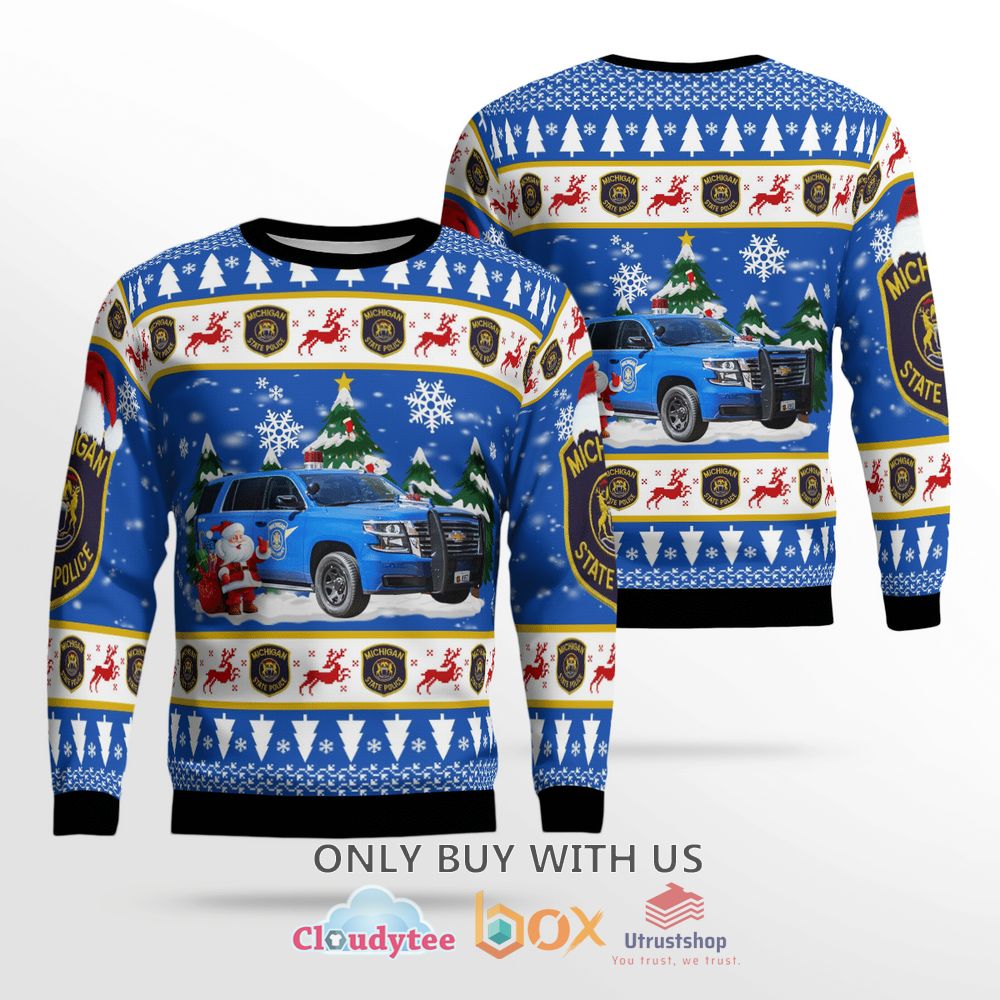 michigan state police 2020 chevy tahoe k953 christmas sweater 1 92754