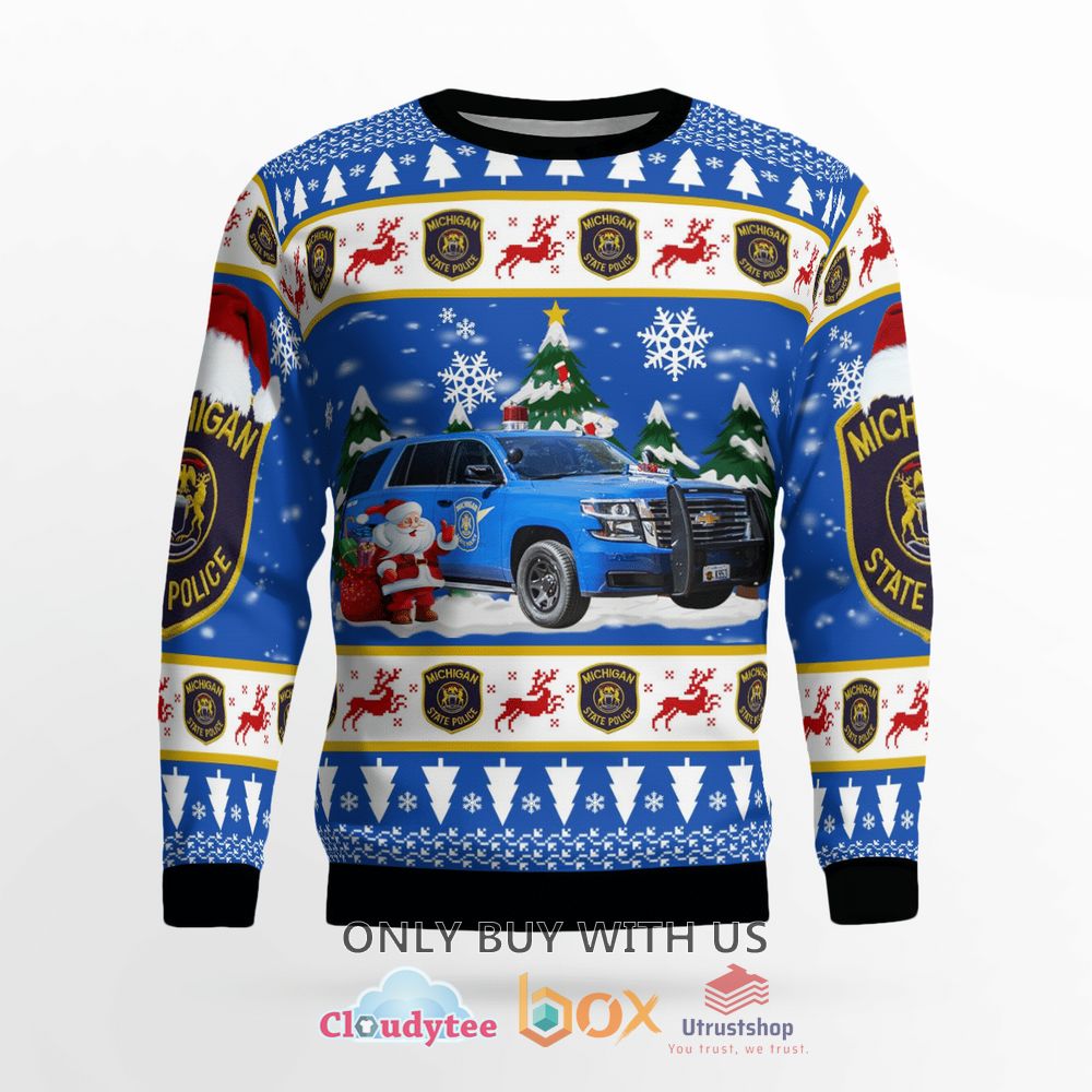 michigan state police 2020 chevy tahoe k953 christmas sweater 2 10834