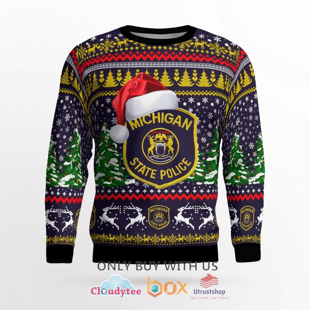 michigan state police christmas sweater 2 6965