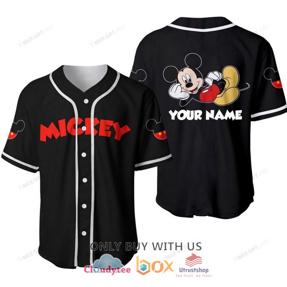 mickey mouse disney custom name black color baseball jersey shirt 1 76397