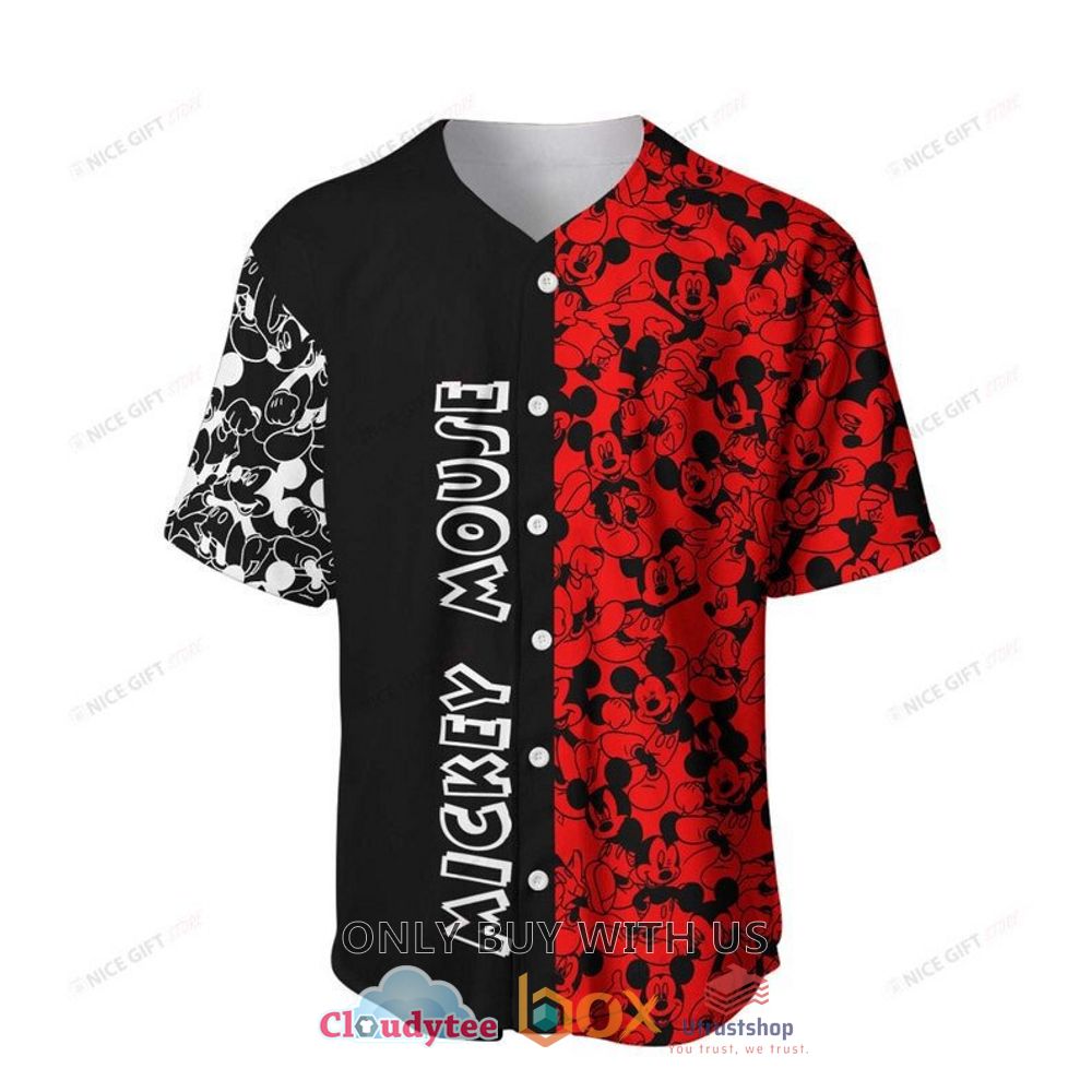 mickey mouse pattern black red white baseball jersey shirt 2 78979