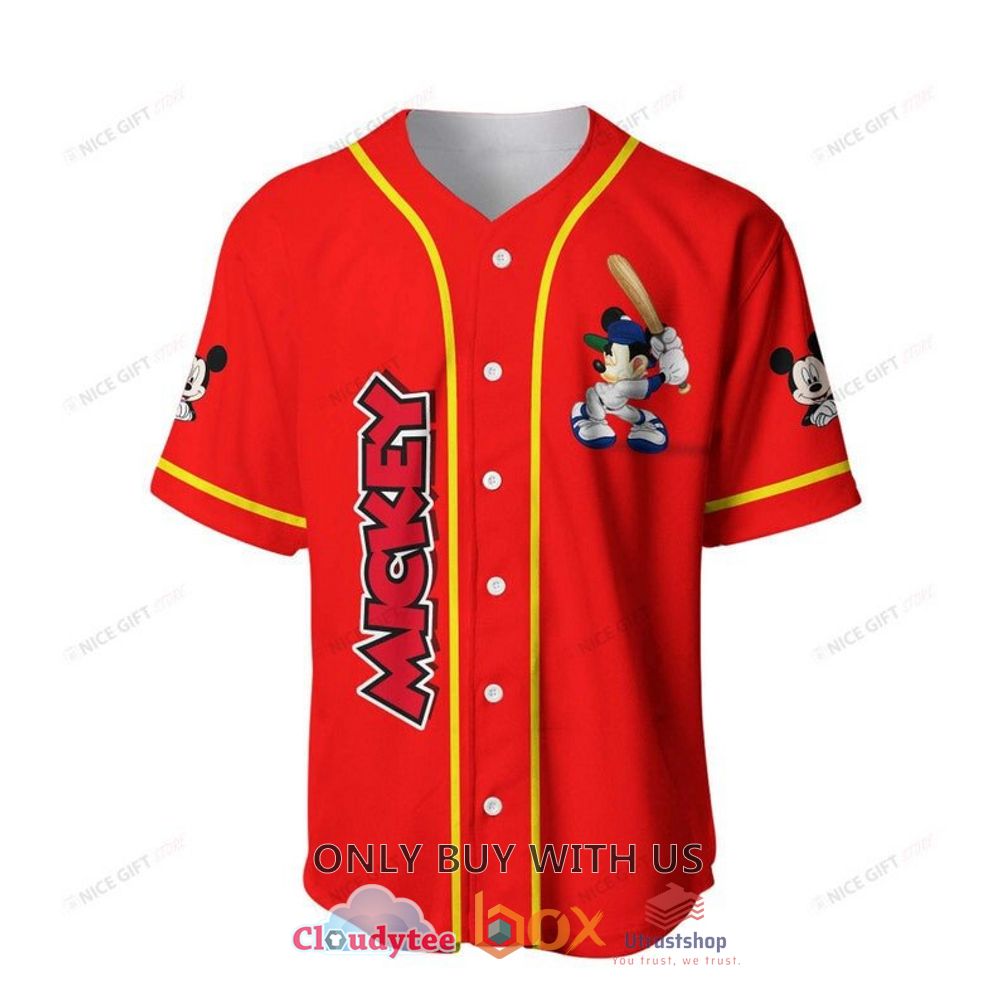 mickey mouse red color baseball jersey shirt 2 11256