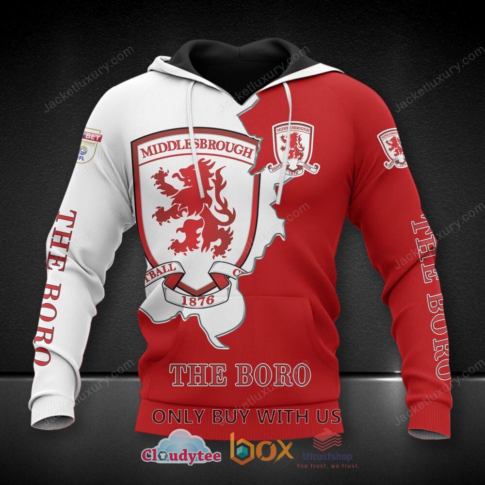 middlesbrough football club the boro 3d hoodie shirt 2 55690