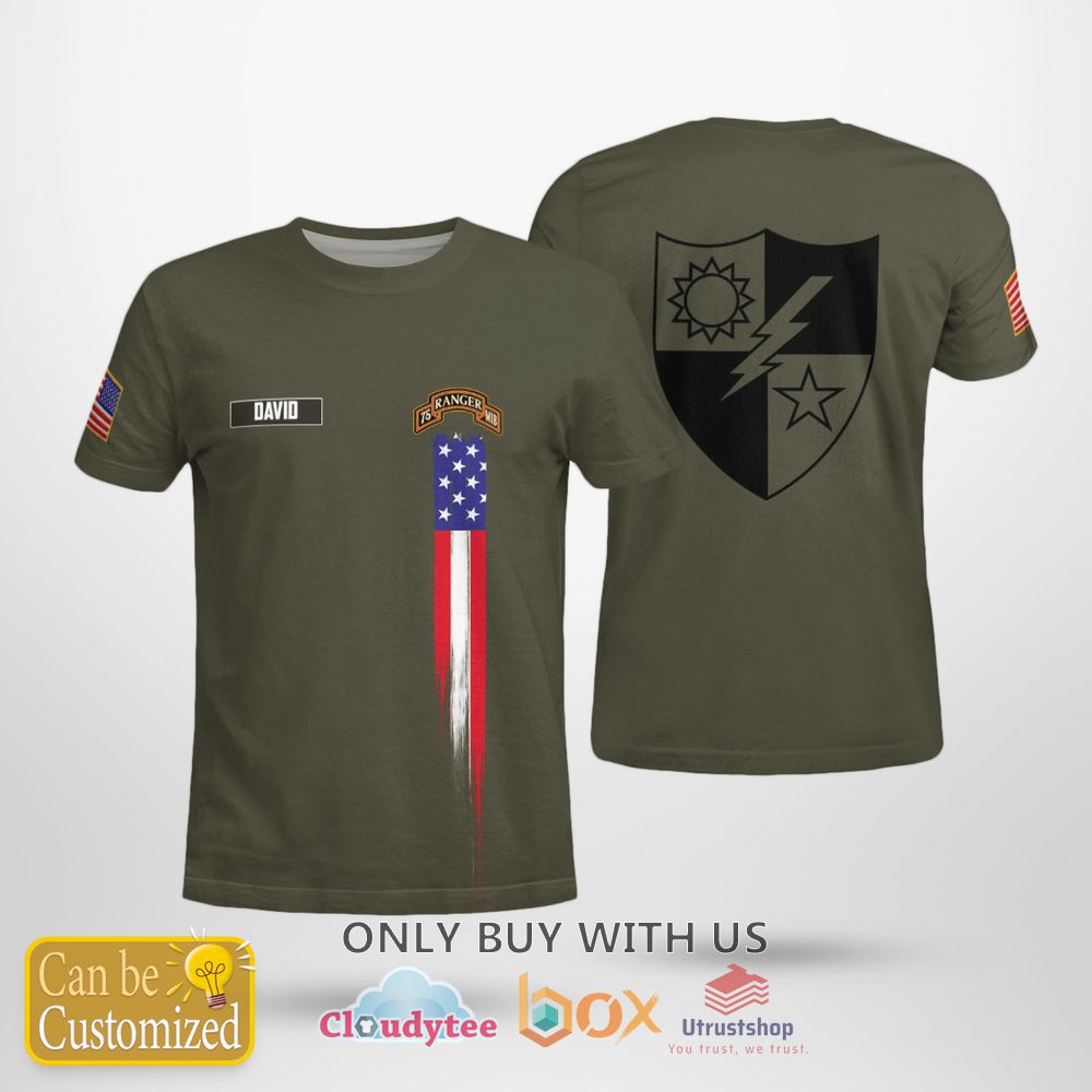 military 75th ranger regiment regimental military intelligence battalion custom name t shirt 1 65784
