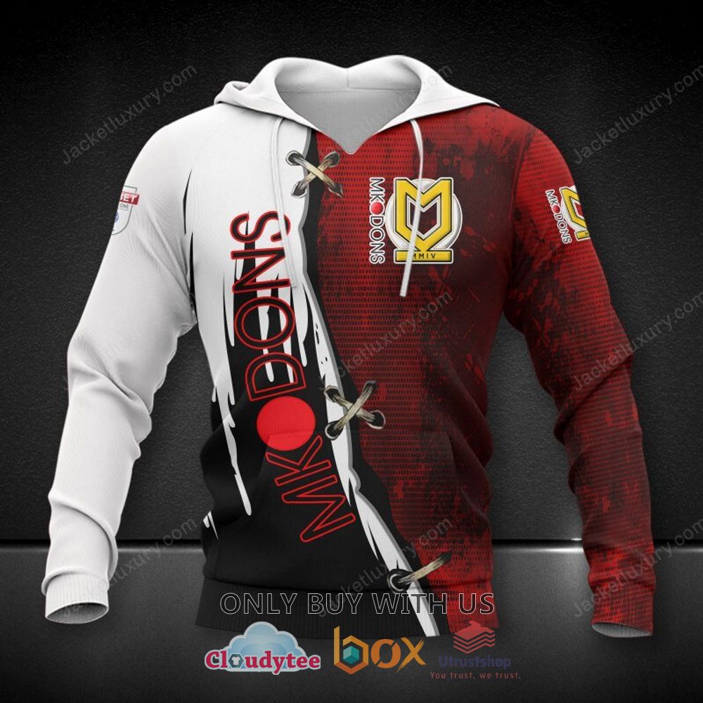milton keynes dons red black white 3d shirt hoodie 2 63739