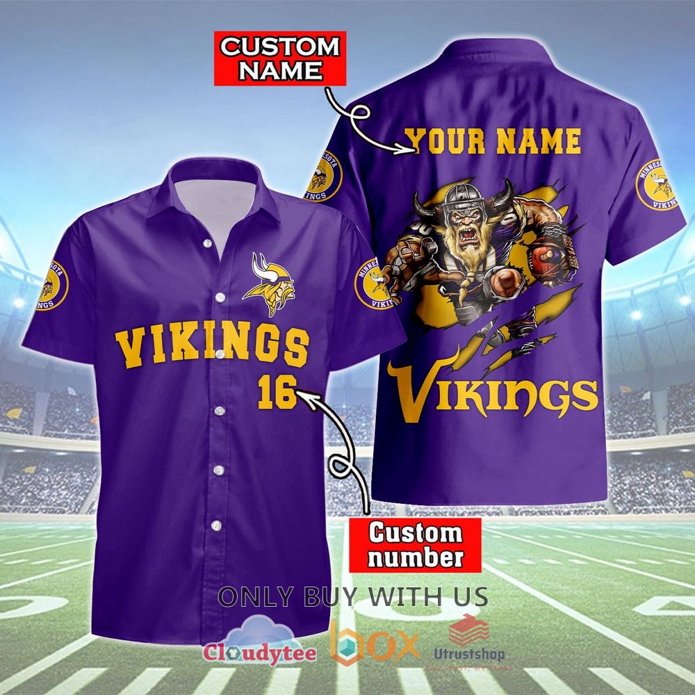 minnesota vikings mascot personalized hawaiian shirt 1 59083