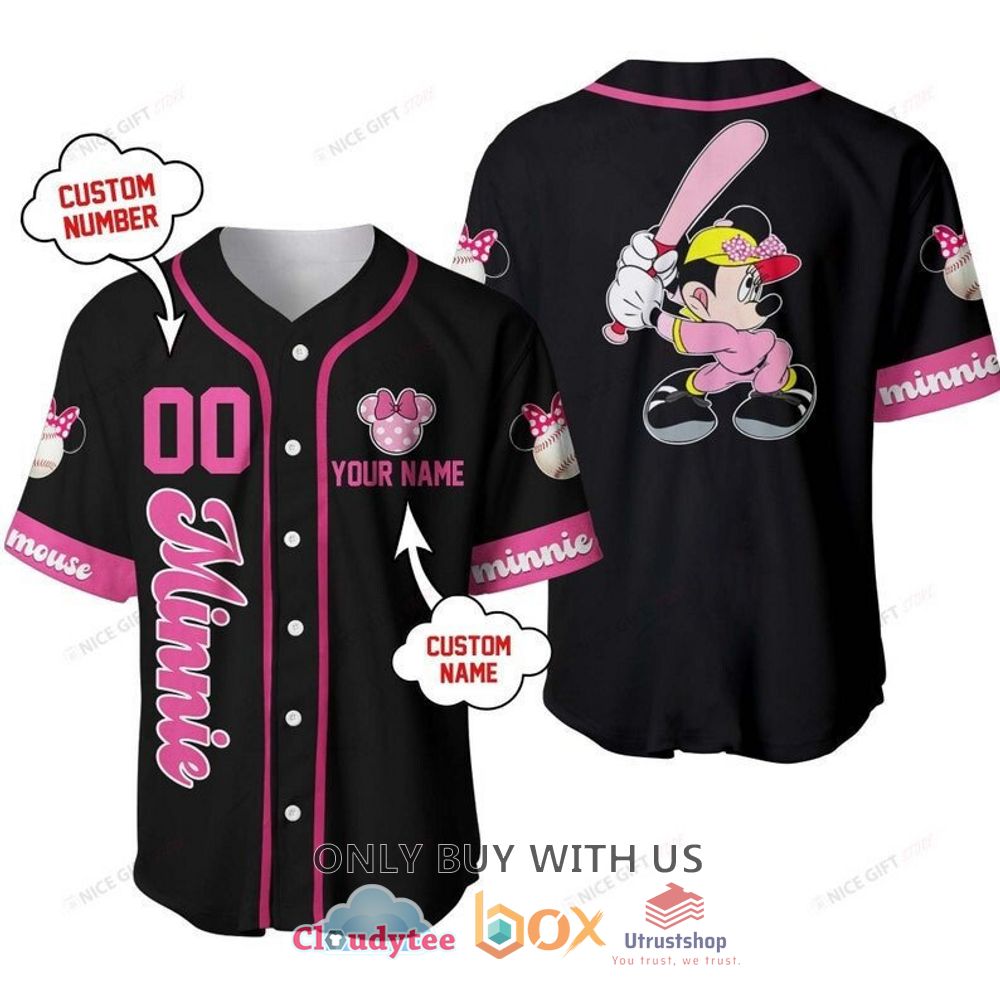 minnie mouse personalized play baseball jersey shirt 1 11397