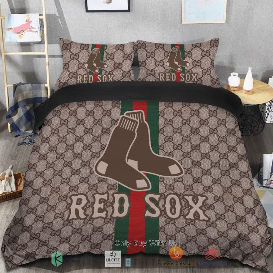 mlb boston red sox gucci bedding set 1 2559