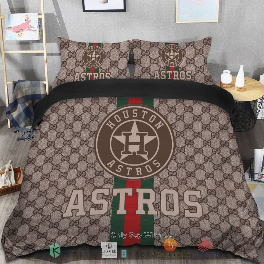 mlb houston astros gucci bedding set 1 84741