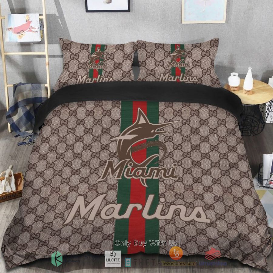 mlb miami marlins gucci bedding set 1 64130