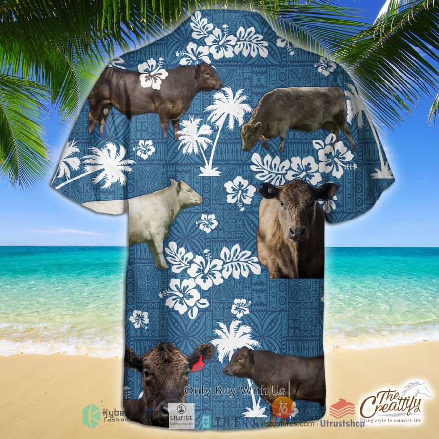 murray grey cattle blue tribal pattern hawaiian shirt 2 31624