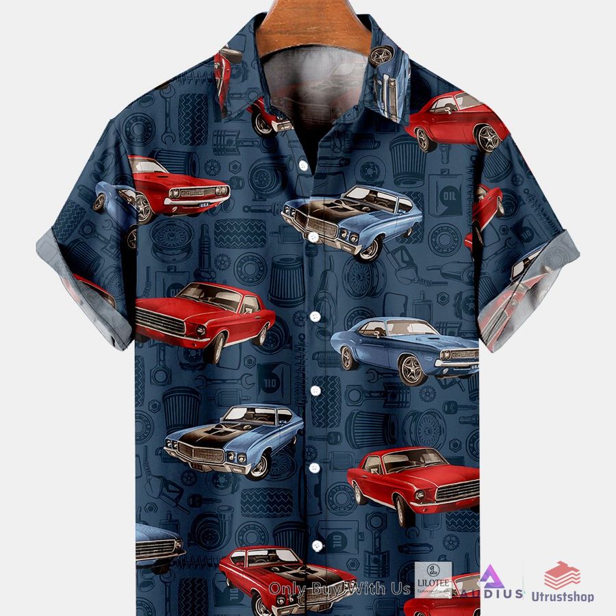 nascar vintage cars print casual breathable hawaiian shirt 1 71297