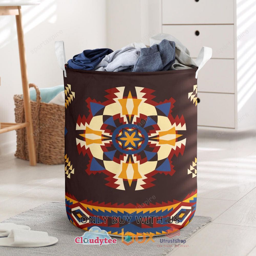 native american pattern laundry basket 1 71817