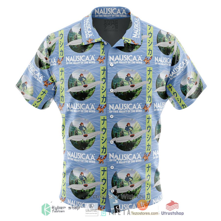 nausicaa of the valley of the wind ghibli short sleeve hawaiian shirt 2 36876