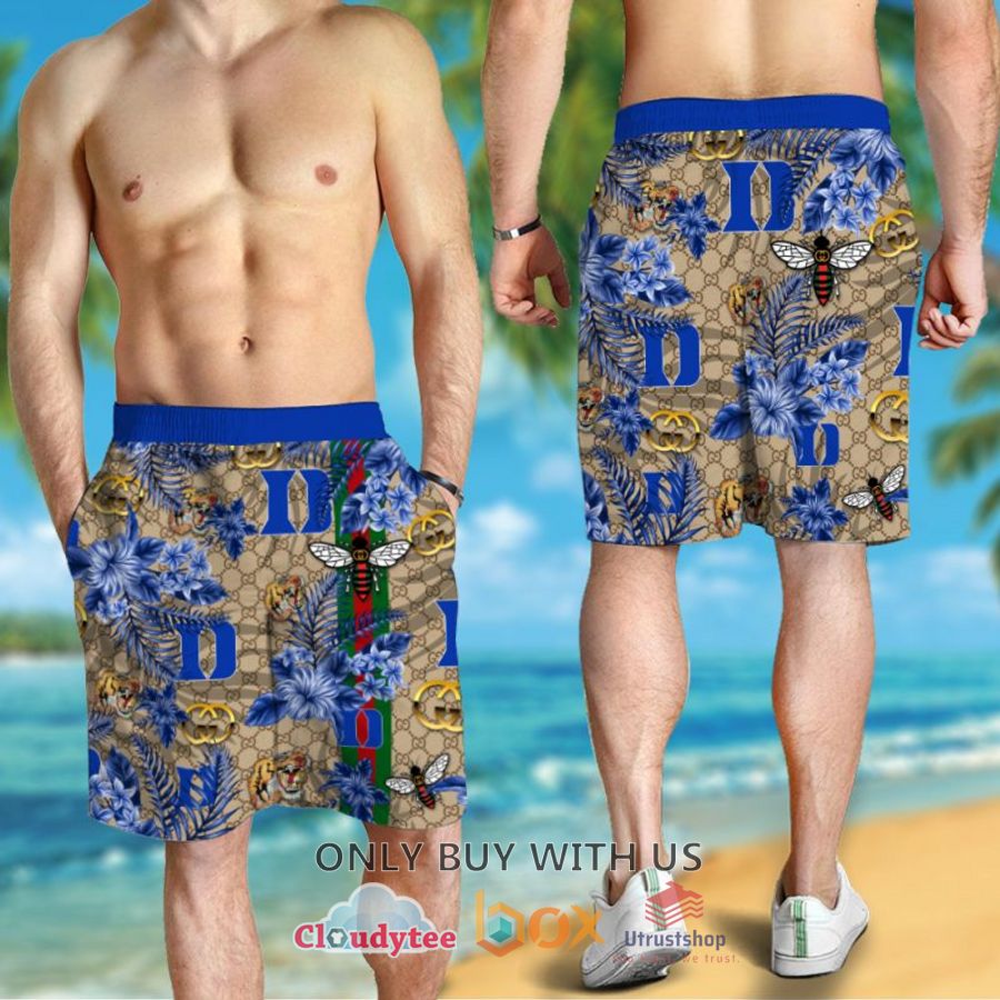 ncaa duke blue devils gucci hawaiian shirt short 2 90615