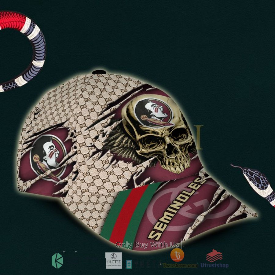 ncaa florida state seminoles skull custom name gucci cap 2 89503