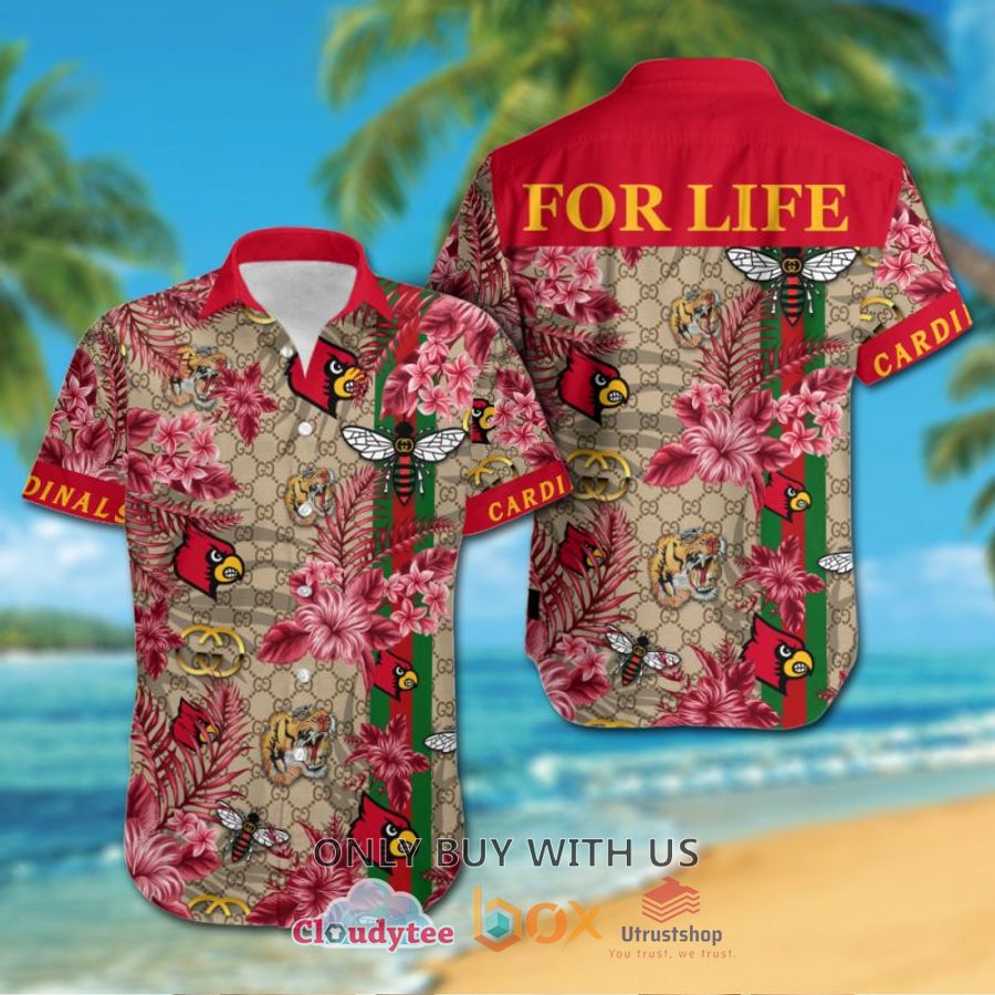 ncaa louisville cardinals gucci hawaiian shirt short 1 36182