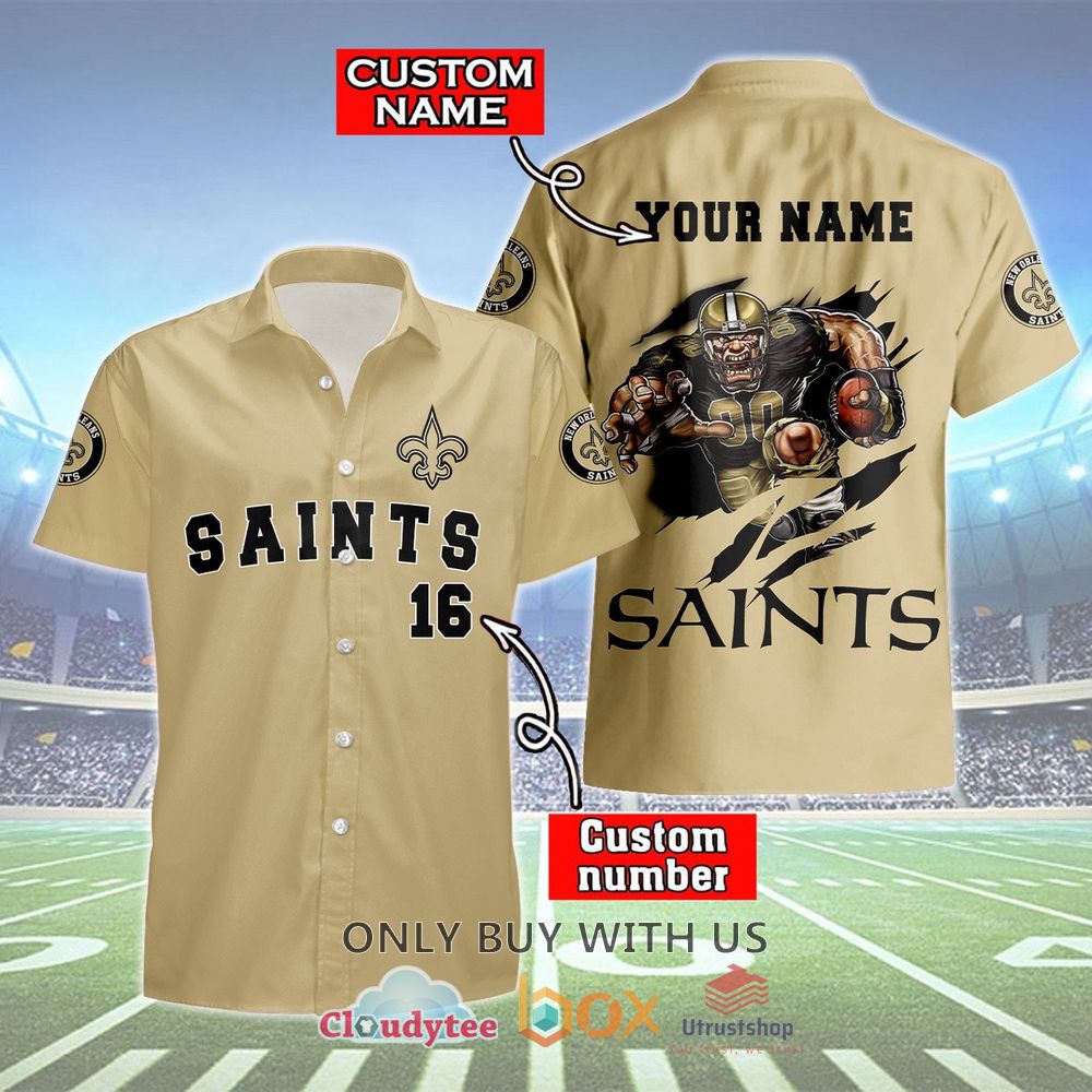 new orleans saints mascot personalized hawaiian shirt 1 45538