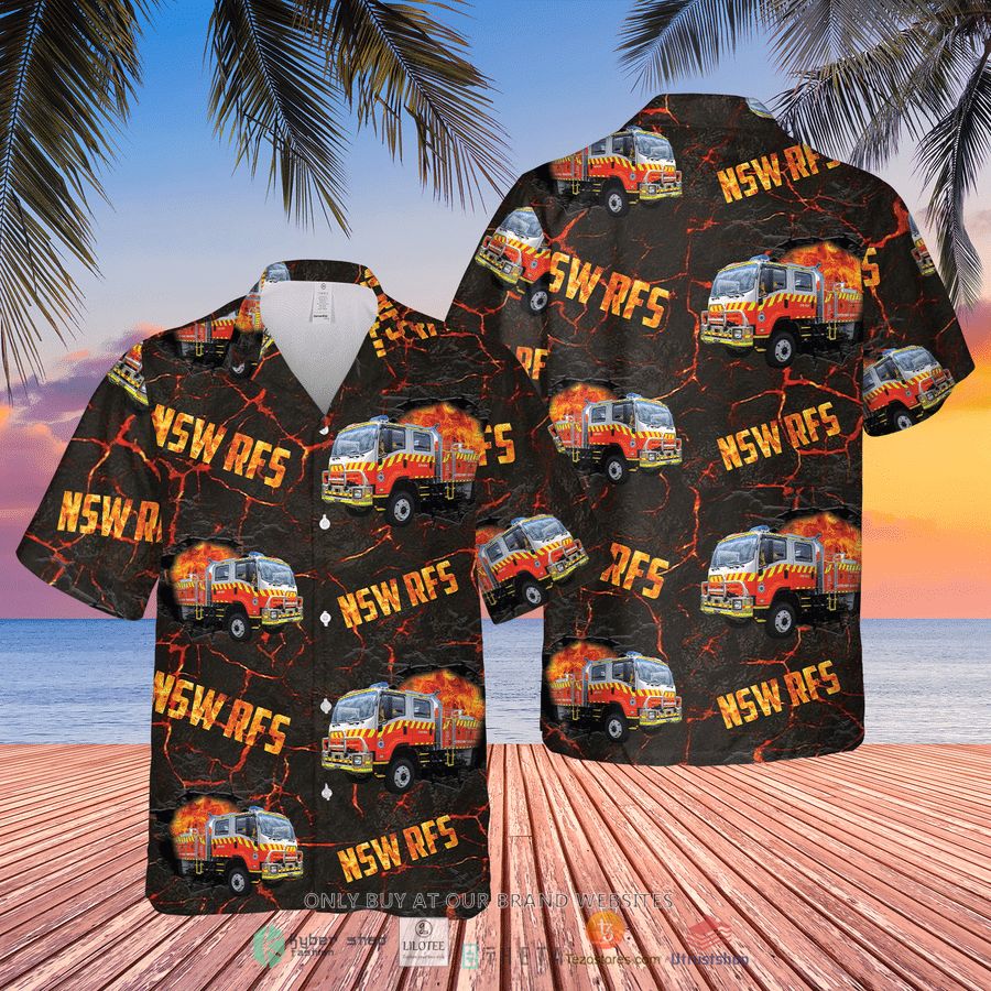 new south wales rfs fire trucks short sleeve hawaiian shirt 1 8014