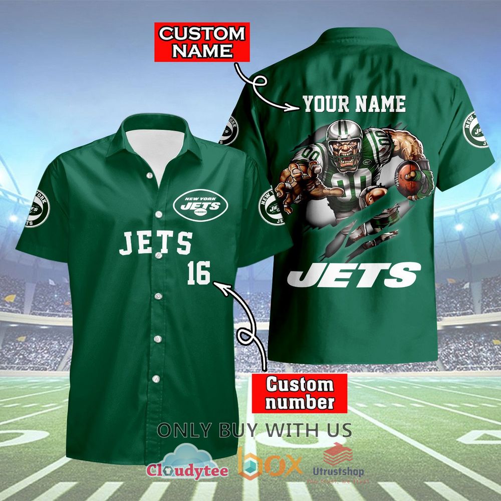 new york jets mascot personalized hawaiian shirt 1 70687
