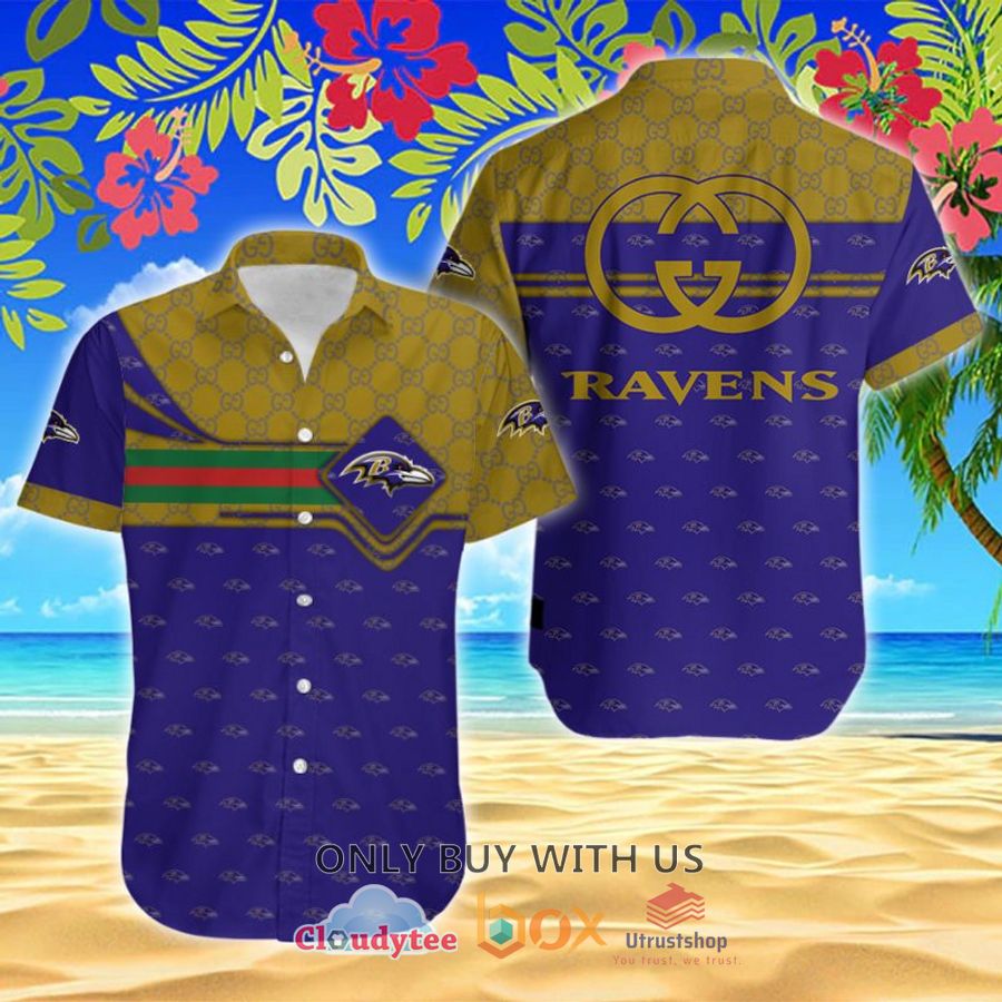nfl baltimore ravens gucci hawaiian shirt 1 15646