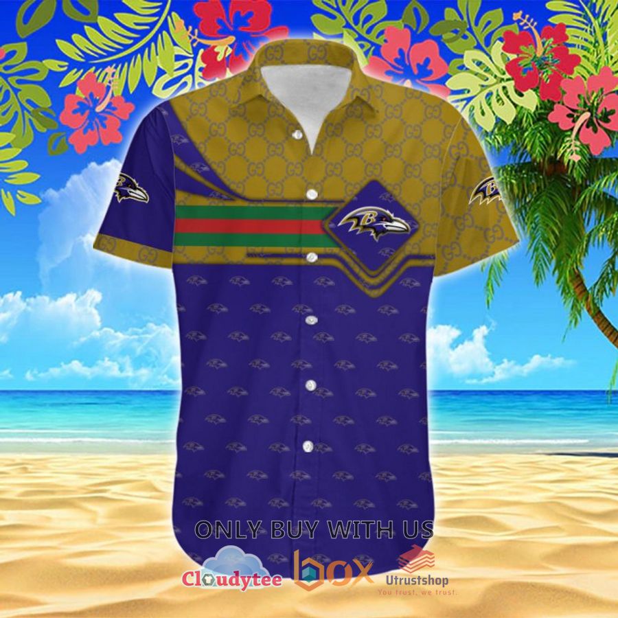 nfl baltimore ravens gucci hawaiian shirt 2 13034