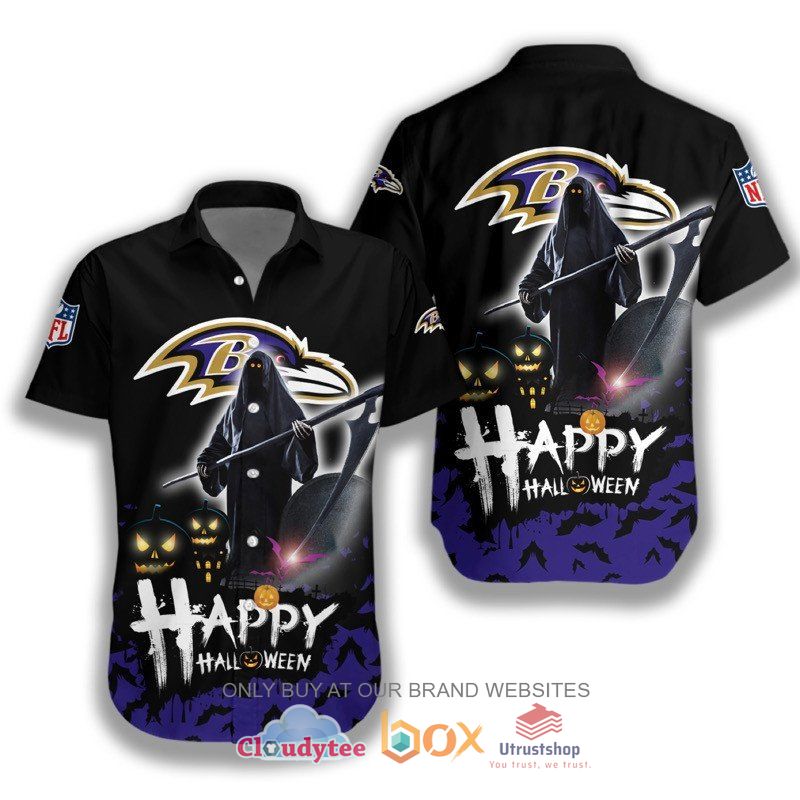 nfl baltimore ravens happy halloween hawaiian shirt 1 65391
