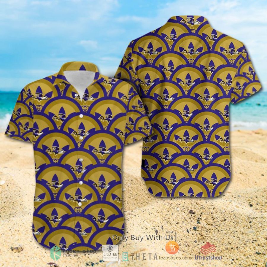 nfl baltimore ravens luxury hawaiian shirt short 1 97032