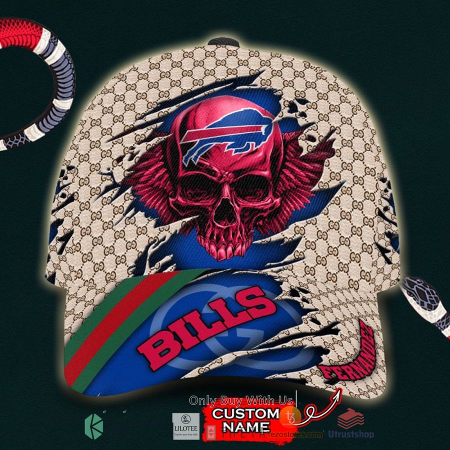 nfl buffalo bills skull custom name gucci cap 1 15078