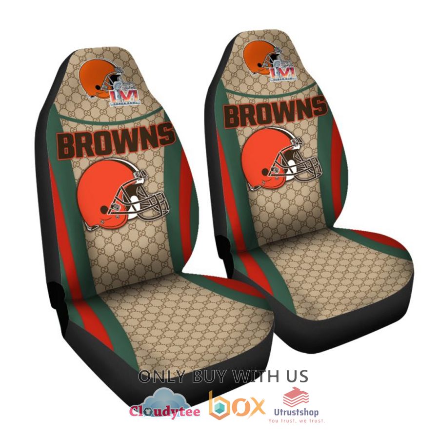 nfl cleveland browns gucci car seat cover 2 83334