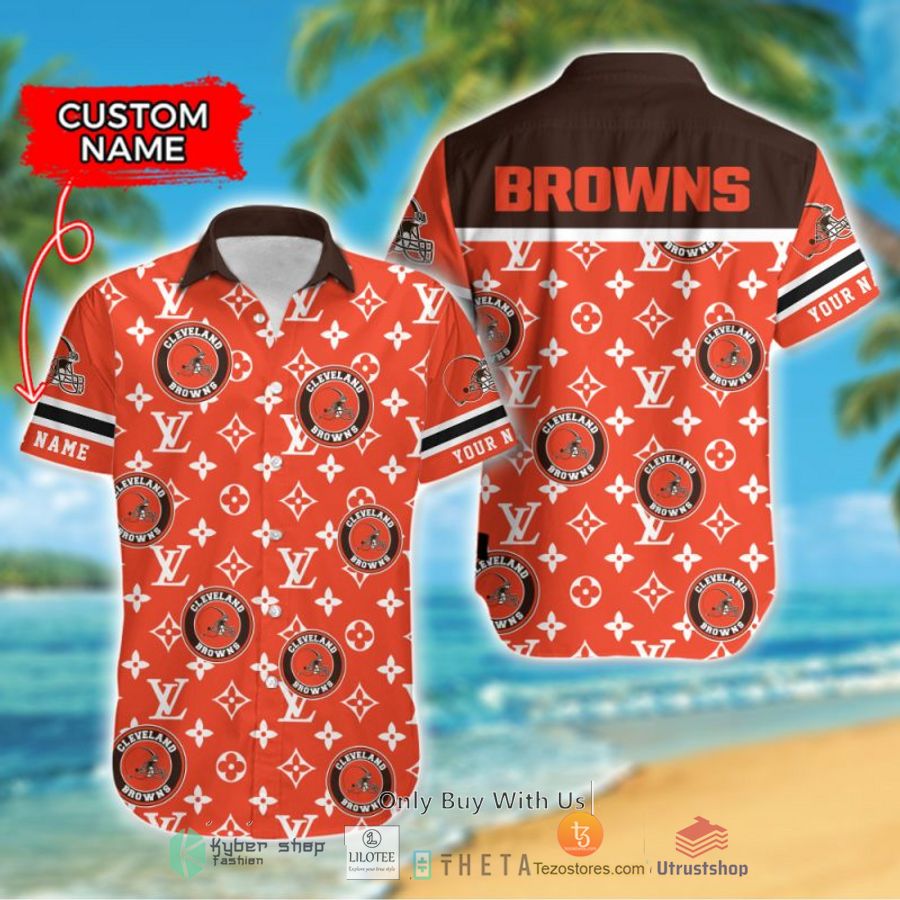 nfl cleveland browns louis vuitton custom name hawaiian shirt 1 57511
