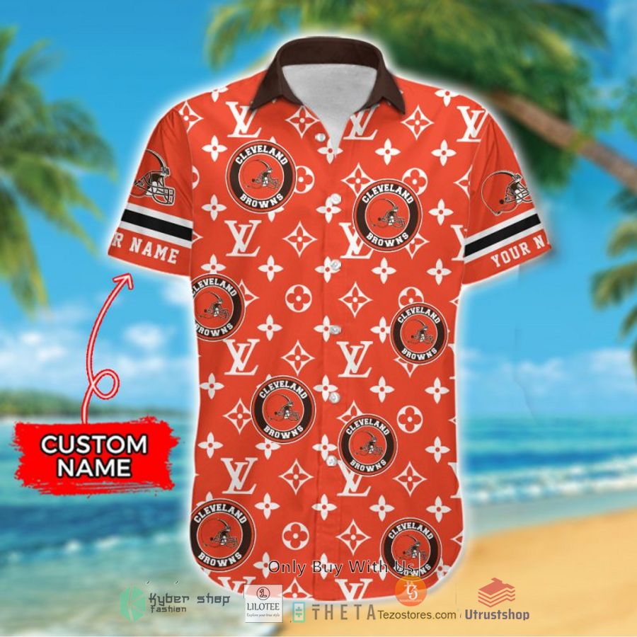 nfl cleveland browns louis vuitton custom name hawaiian shirt 2 12364