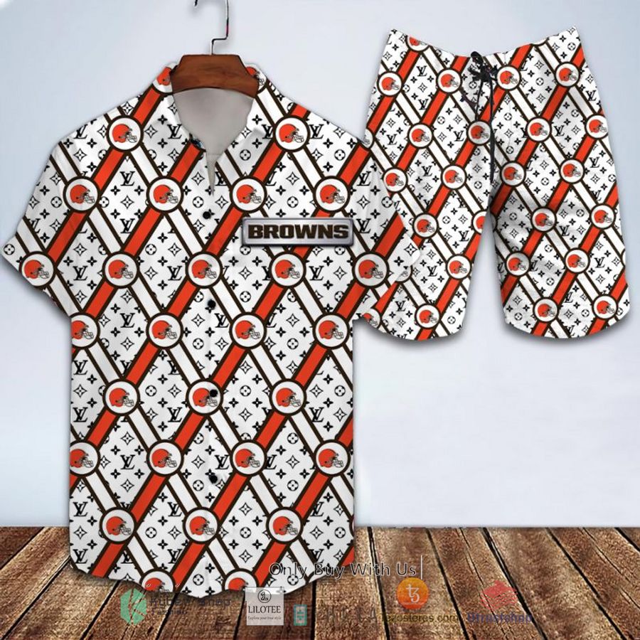 nfl cleveland browns louis vuitton hawaiian shirt short 1 95006