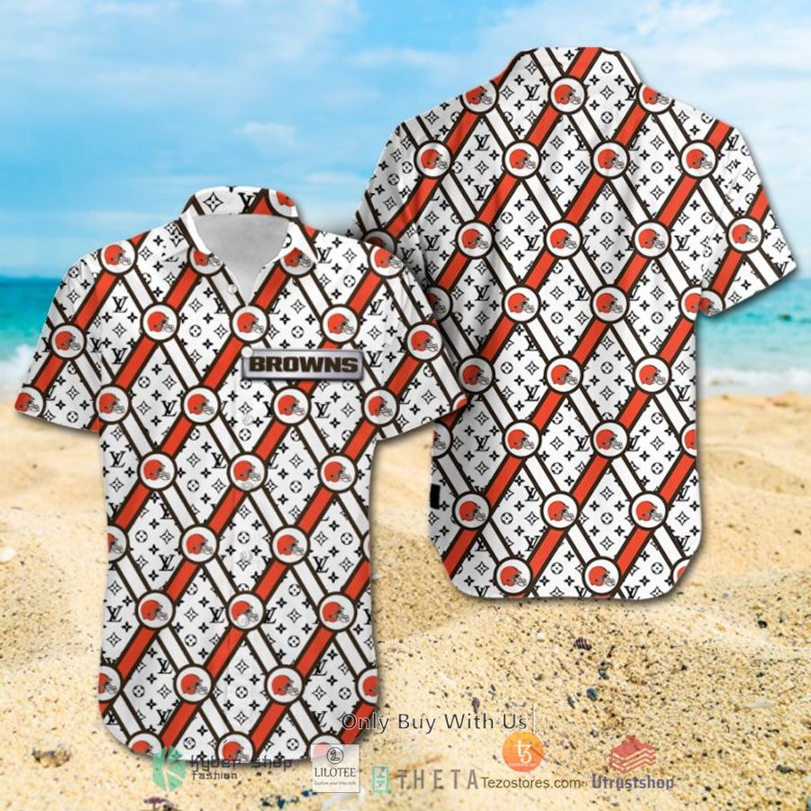 nfl cleveland browns louis vuitton hawaiian shirt short 2 11716