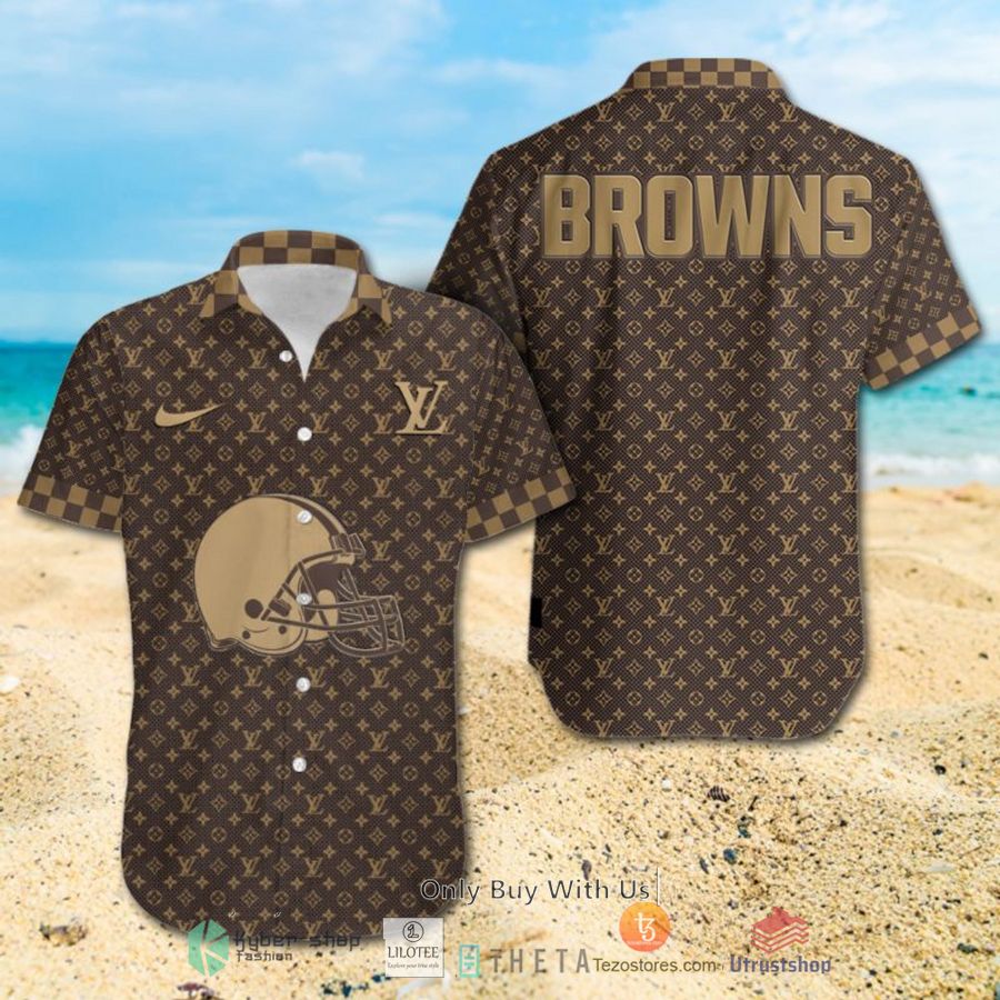 nfl cleveland browns louis vuitton luxury hawaiian shirt short 1 3609