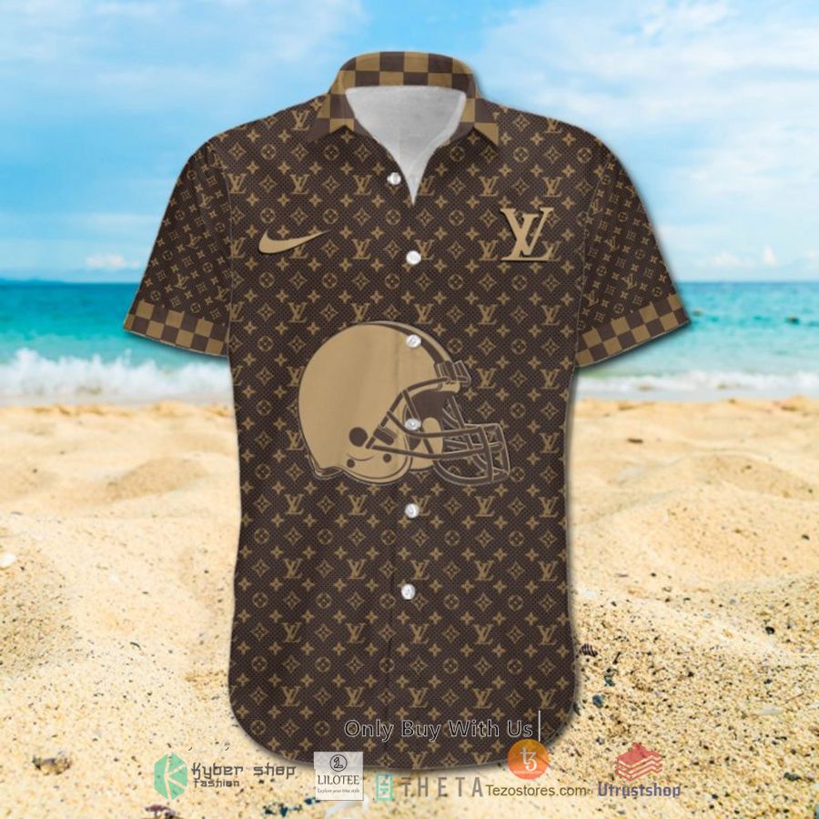 nfl cleveland browns louis vuitton luxury hawaiian shirt short 2 5450