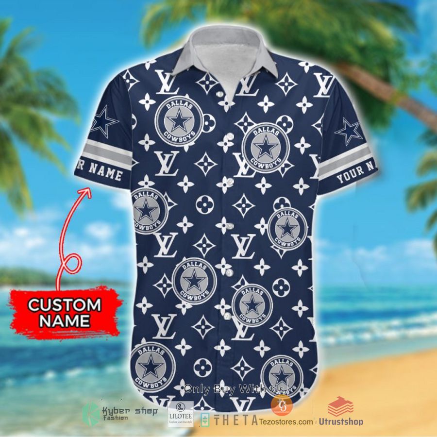 nfl dallas cowboys louis vuitton custom name hawaiian shirt 2 81589