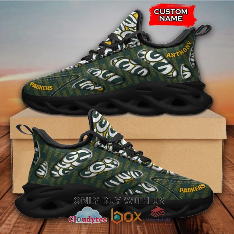 nfl green bay packers green color custom name clunky max soul shoes 1 39555