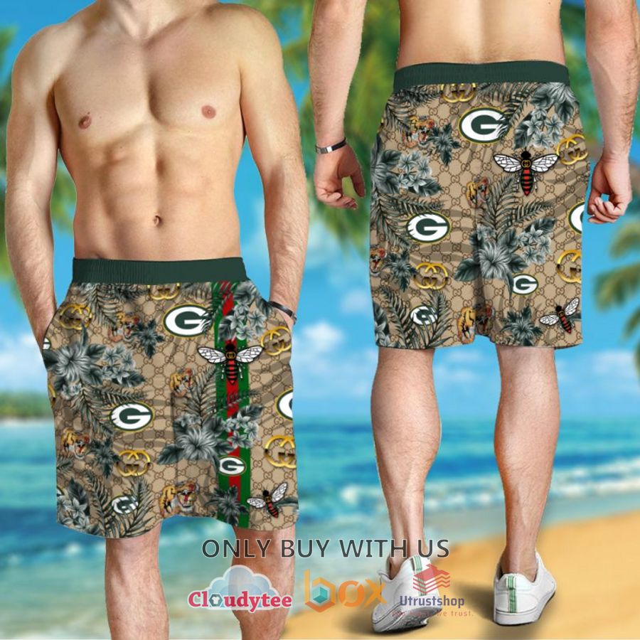 nfl green bay packers gucci hawaiian shirt short 2 74359
