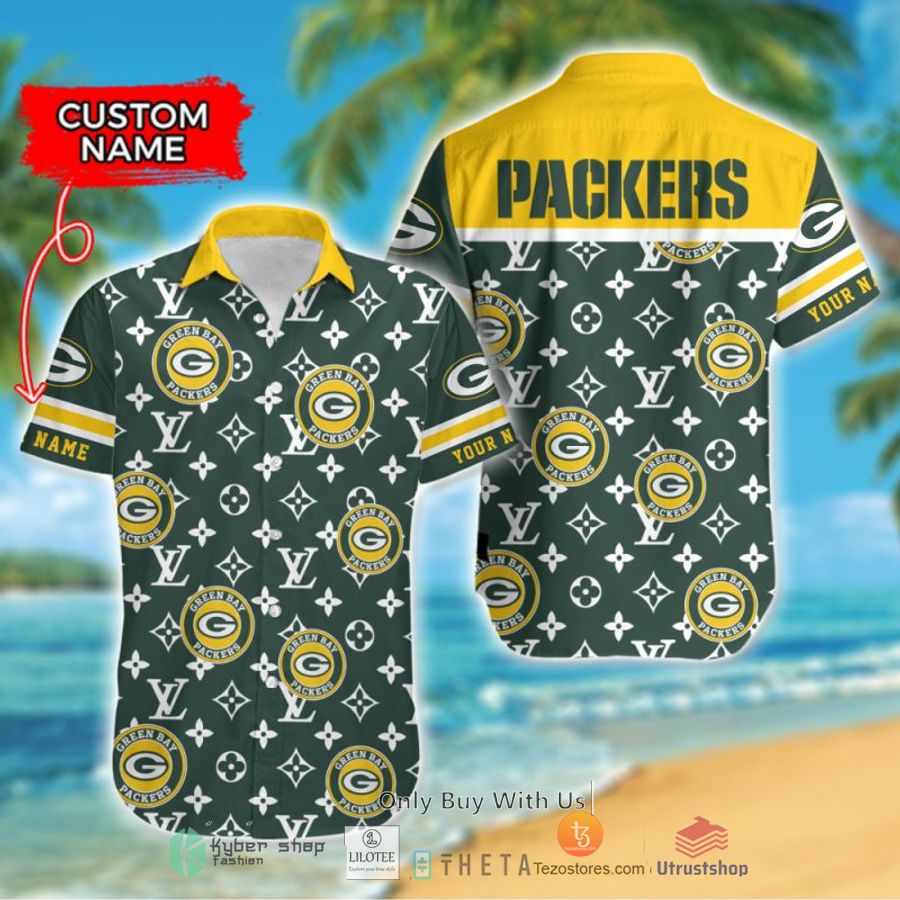 nfl green bay packers louis vuitton custom name hawaiian shirt 1 73615