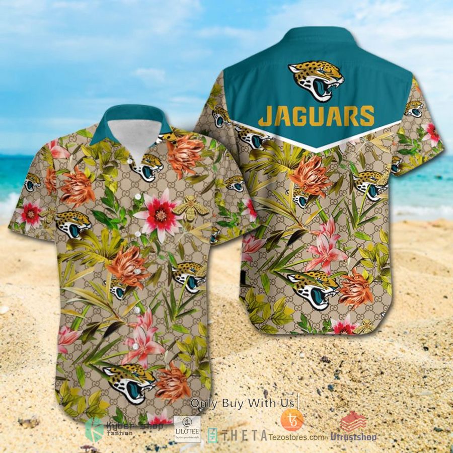 nfl jacksonville jaguars louis vuitton lv hawaiian shirt short 1 59437