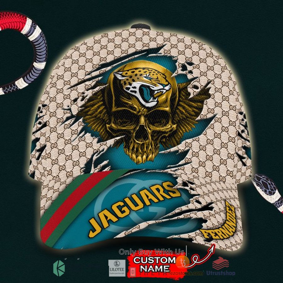 nfl jacksonville jaguars skull custom name gucci cap 1 27254