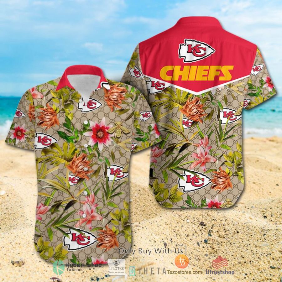 nfl kansas city chiefs louis vuitton lv hawaiian shirt short 1 943