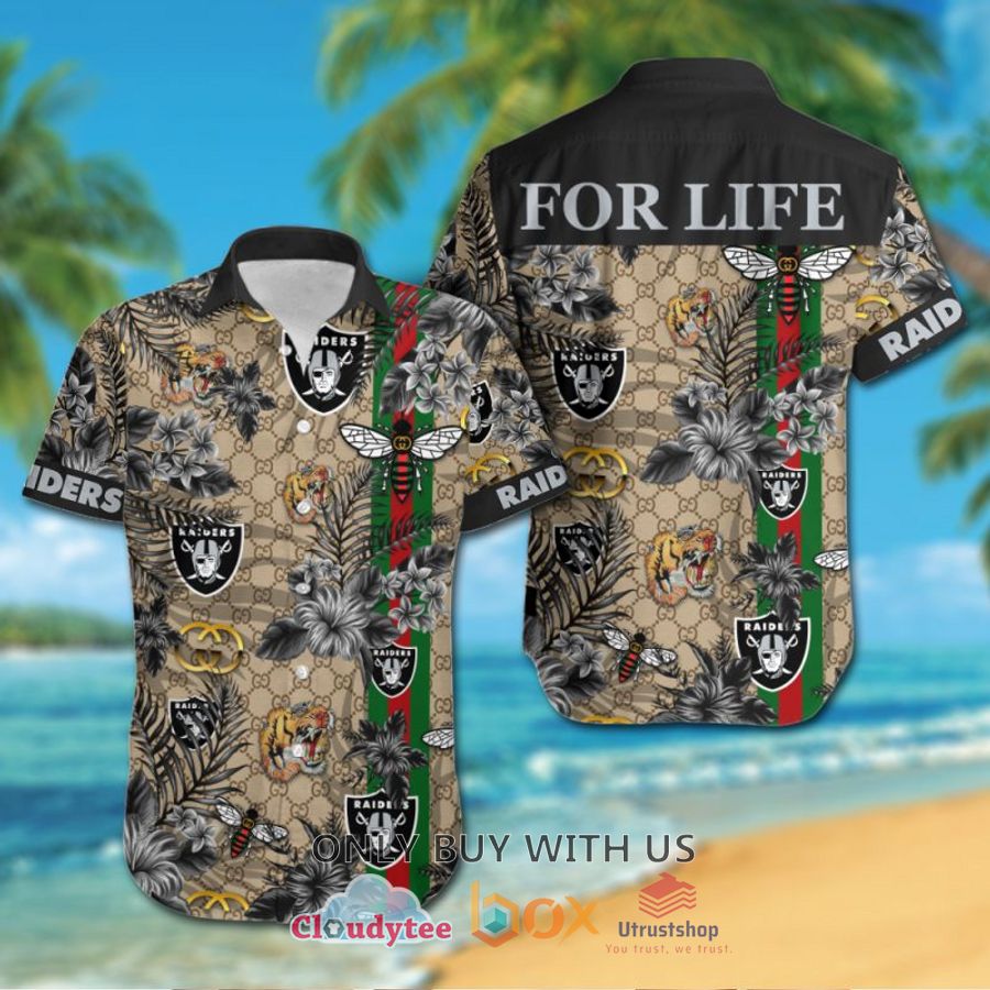 nfl las vegas raiders gucci hawaiian shirt short 1 34559