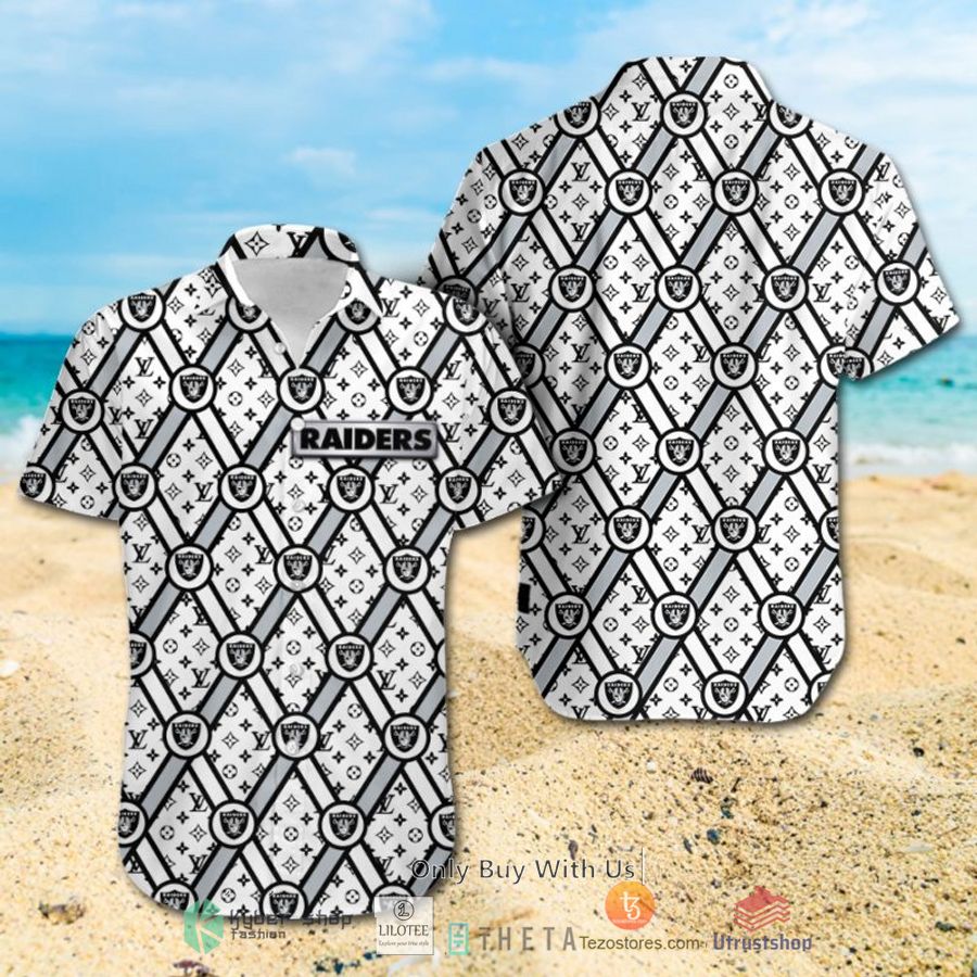 nfl las vegas raiders louis vuitton hawaiian shirt short 2 91747